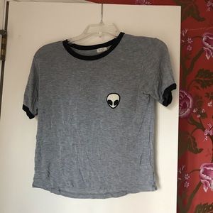 Brandy Melville embroidered alien shirt